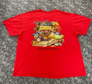 Margaritaville Jimmy Buffett 2005 Men's 2XL Red Montego Bay Jamaica T-Shirt